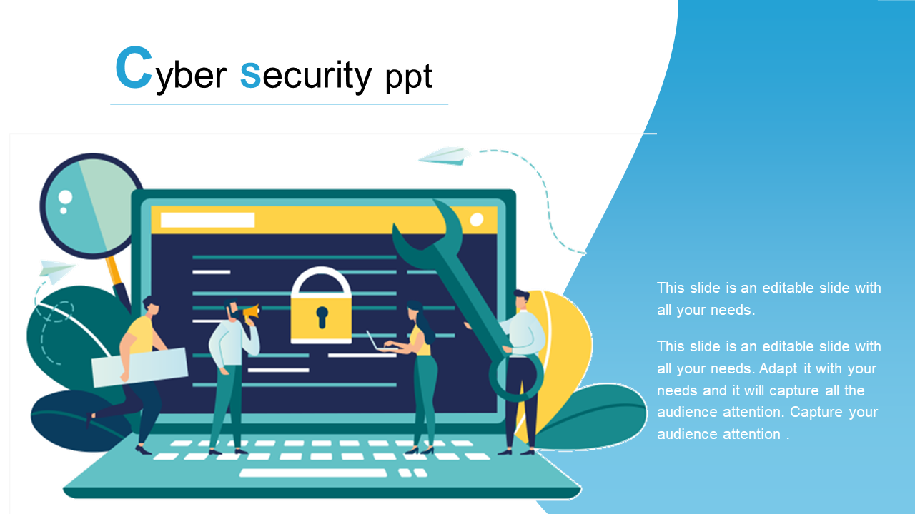 Inspire everyone with Cyber Security PPT Themes Design